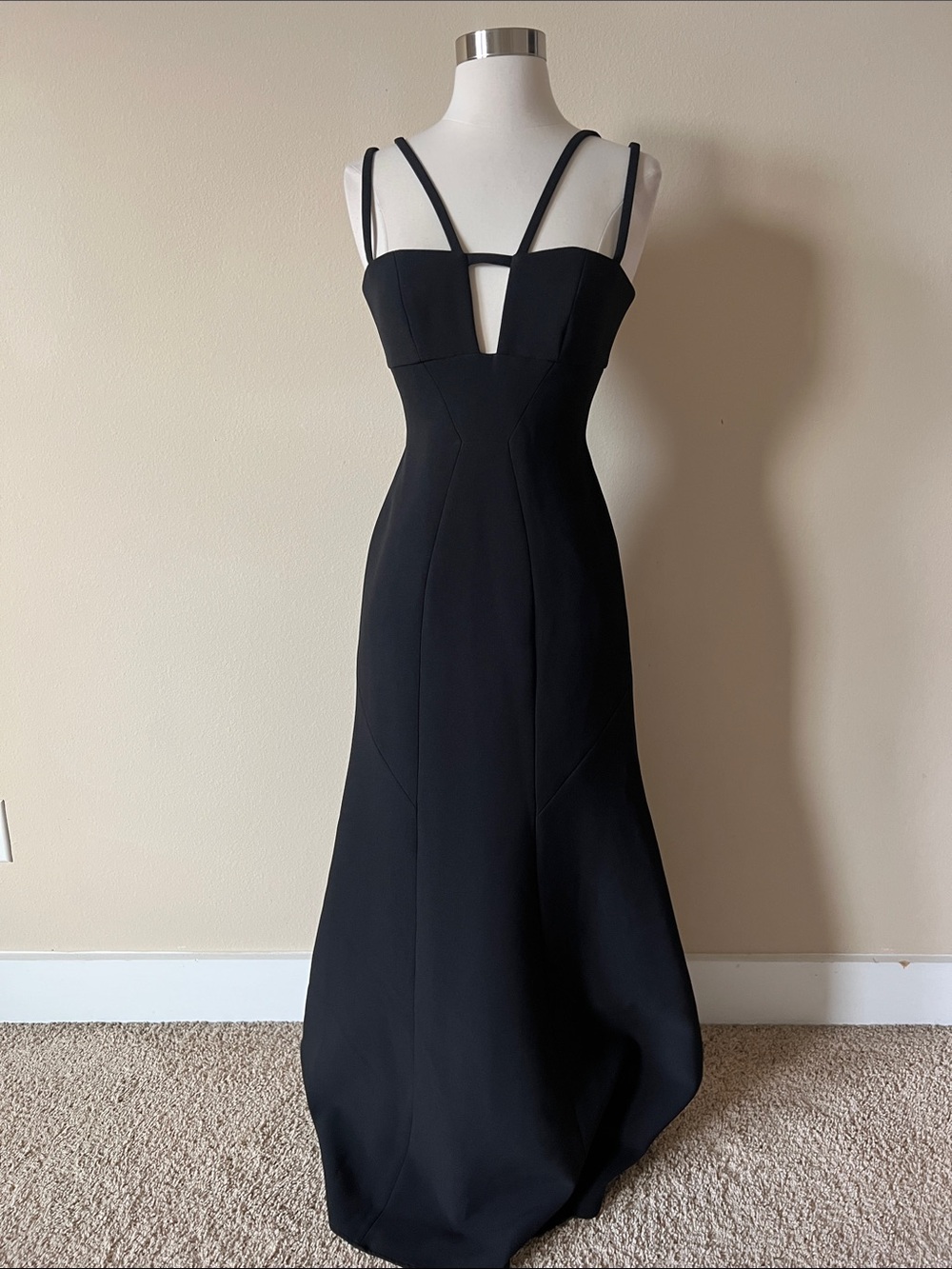 BCBGMaxAzria Black Strappy Cutout Maxi Dress